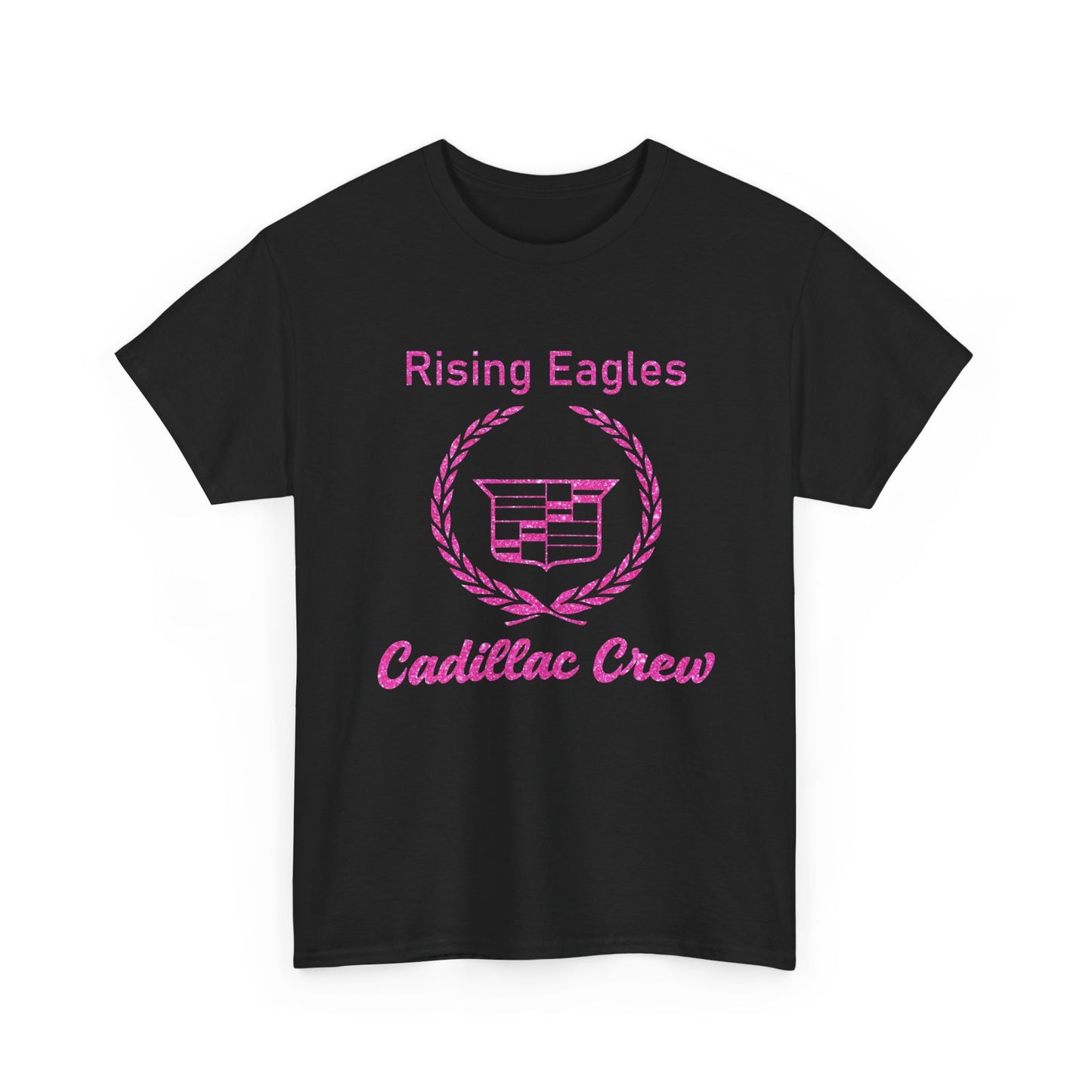 T-Shirt — Rising Eagles Cadillac Crew Graphic Tee (Pink Crest)