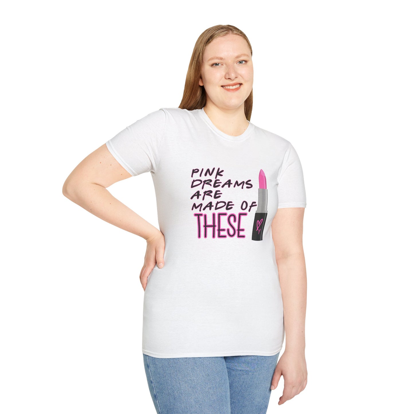Pink Dreams Are Made Of These T-Shirt | Unisex Softstyle Tee for Makeup Lovers