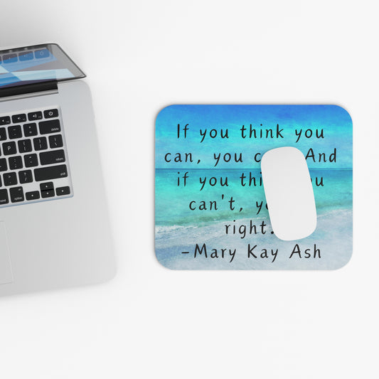 Mouse Pad Ocean Design Inspirational Quote Mary Kay Ash