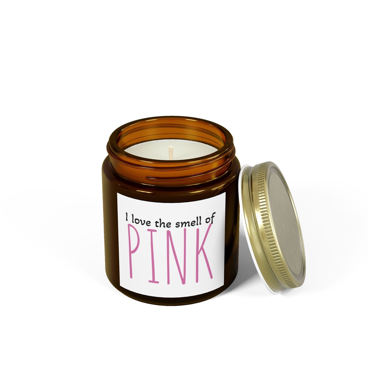 Custom Candles | PINK candles I Love the Smell of Pink Scented Candles | Coconut Apricot Wax (4oz & 9oz)