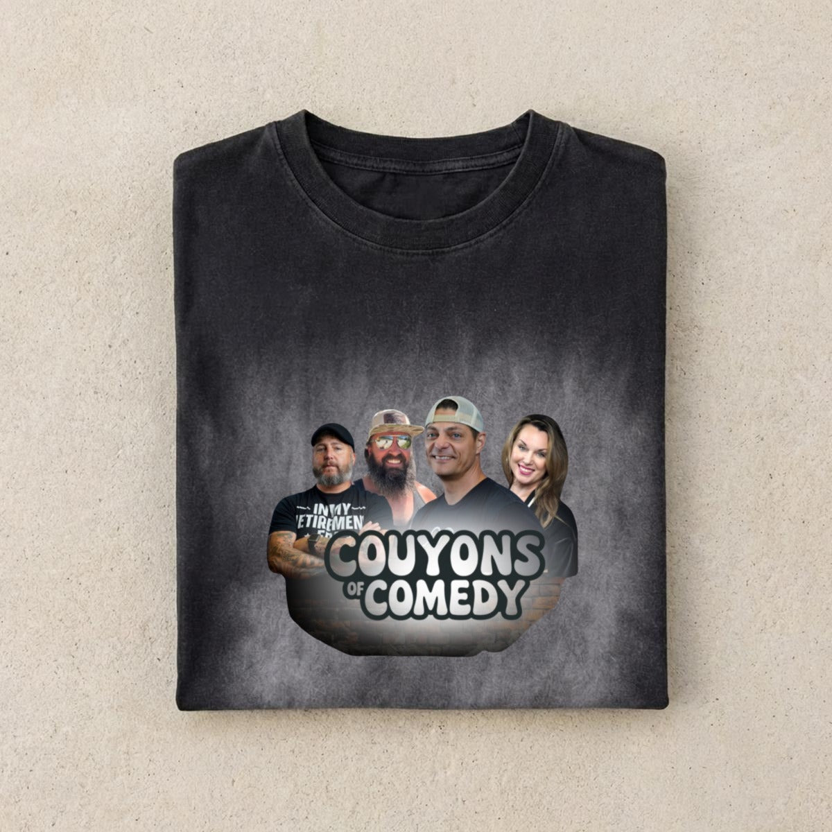 Couyons of Comedy Logo Vintage Washed Boxy T-Shirt|250GSM DTG