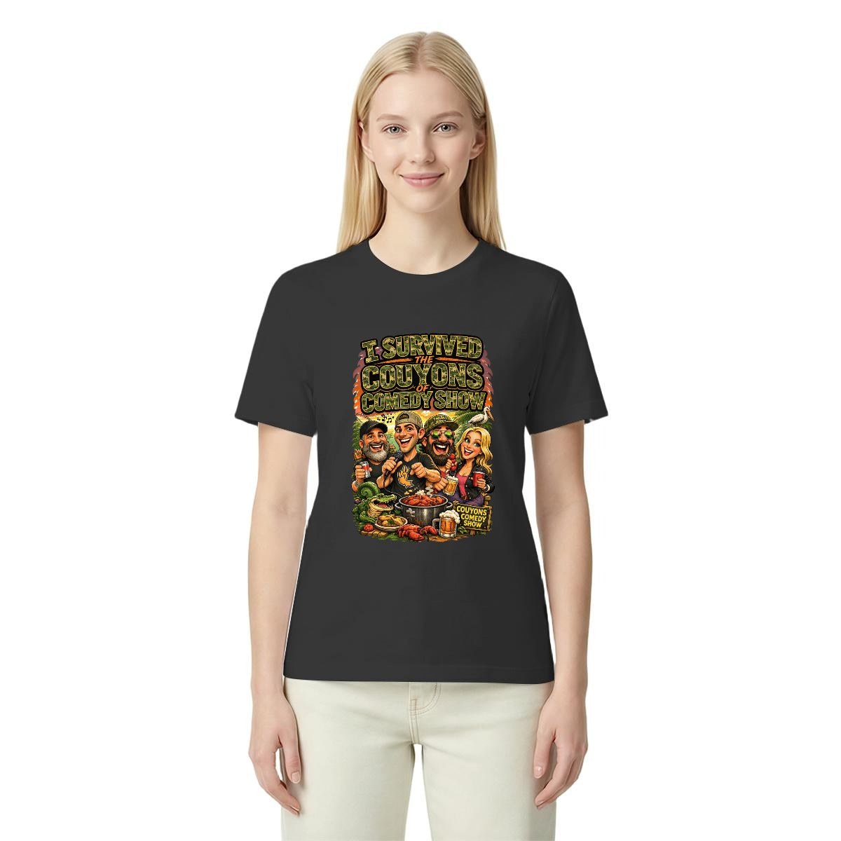 I Survived the Couyons of Comedy Show Women's T-Shirt|Comfort Colors C1717 Double DTG