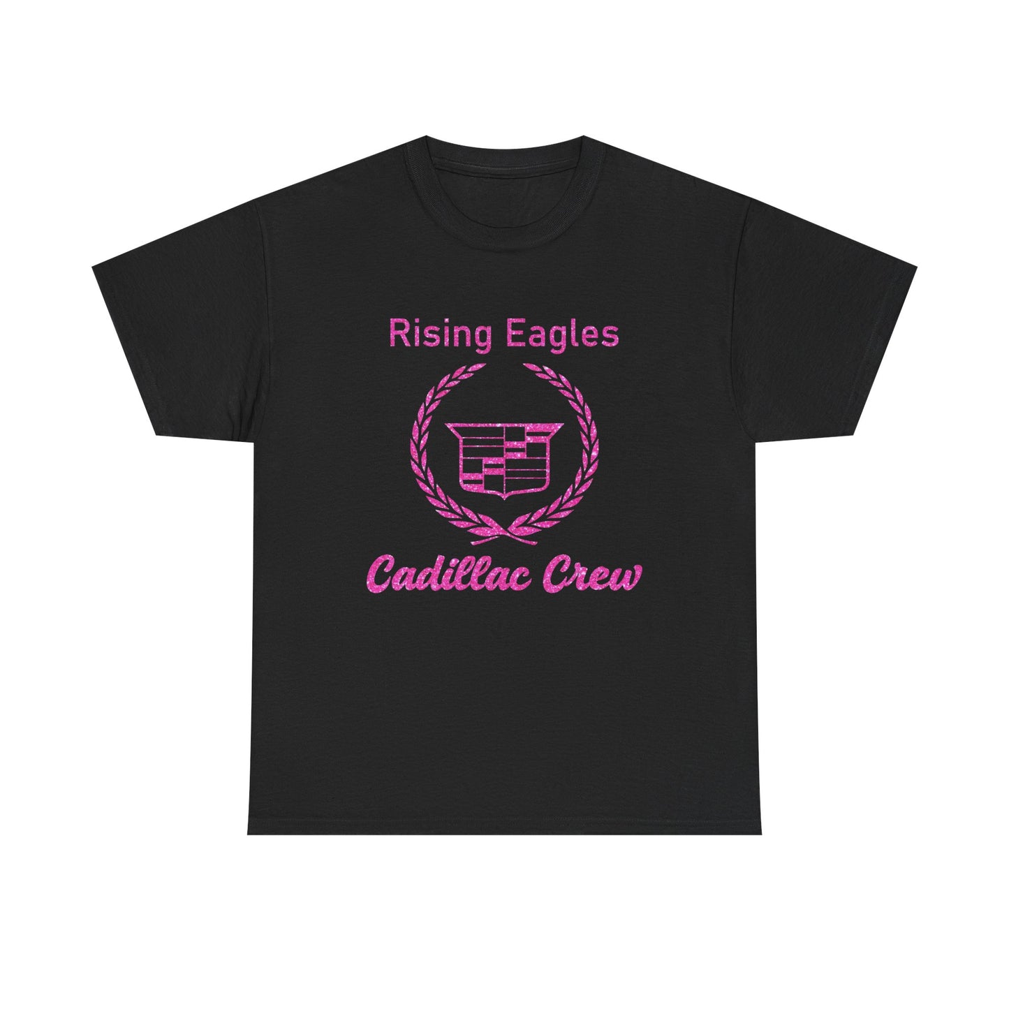 T-Shirt — Rising Eagles Cadillac Crew Graphic Tee (Pink Crest)