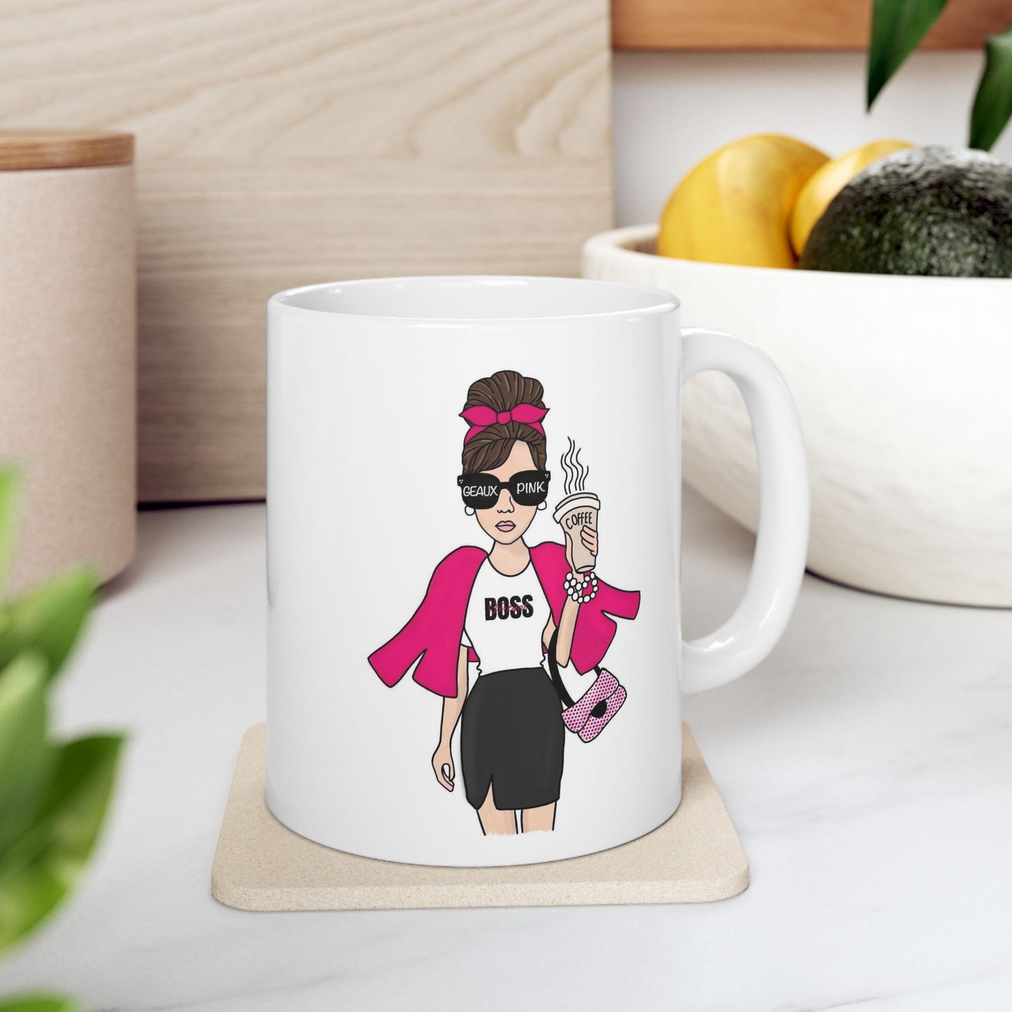 Boss Girl Ceramic Mug with QR Code - 11oz, 15oz