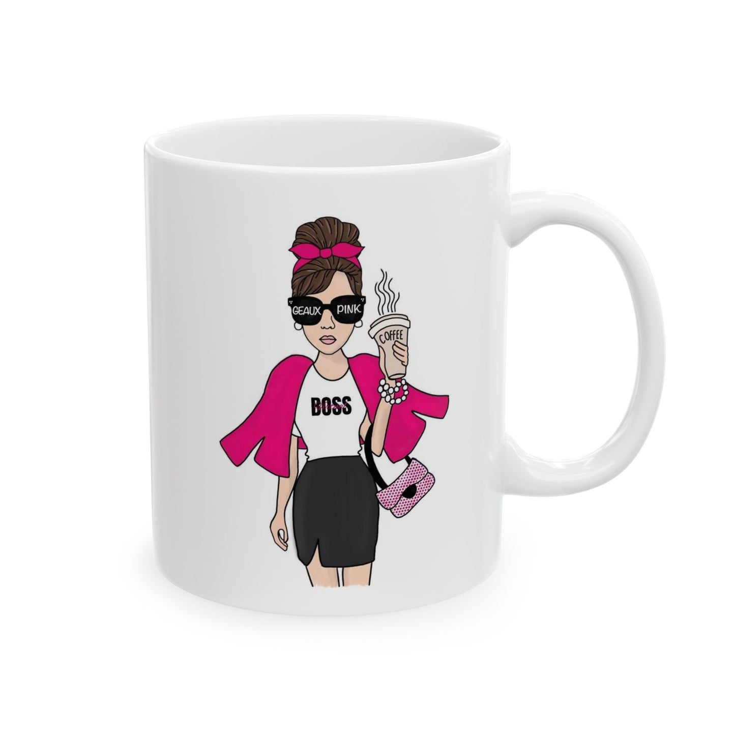 Boss Girl Ceramic Mug with QR Code - 11oz, 15oz