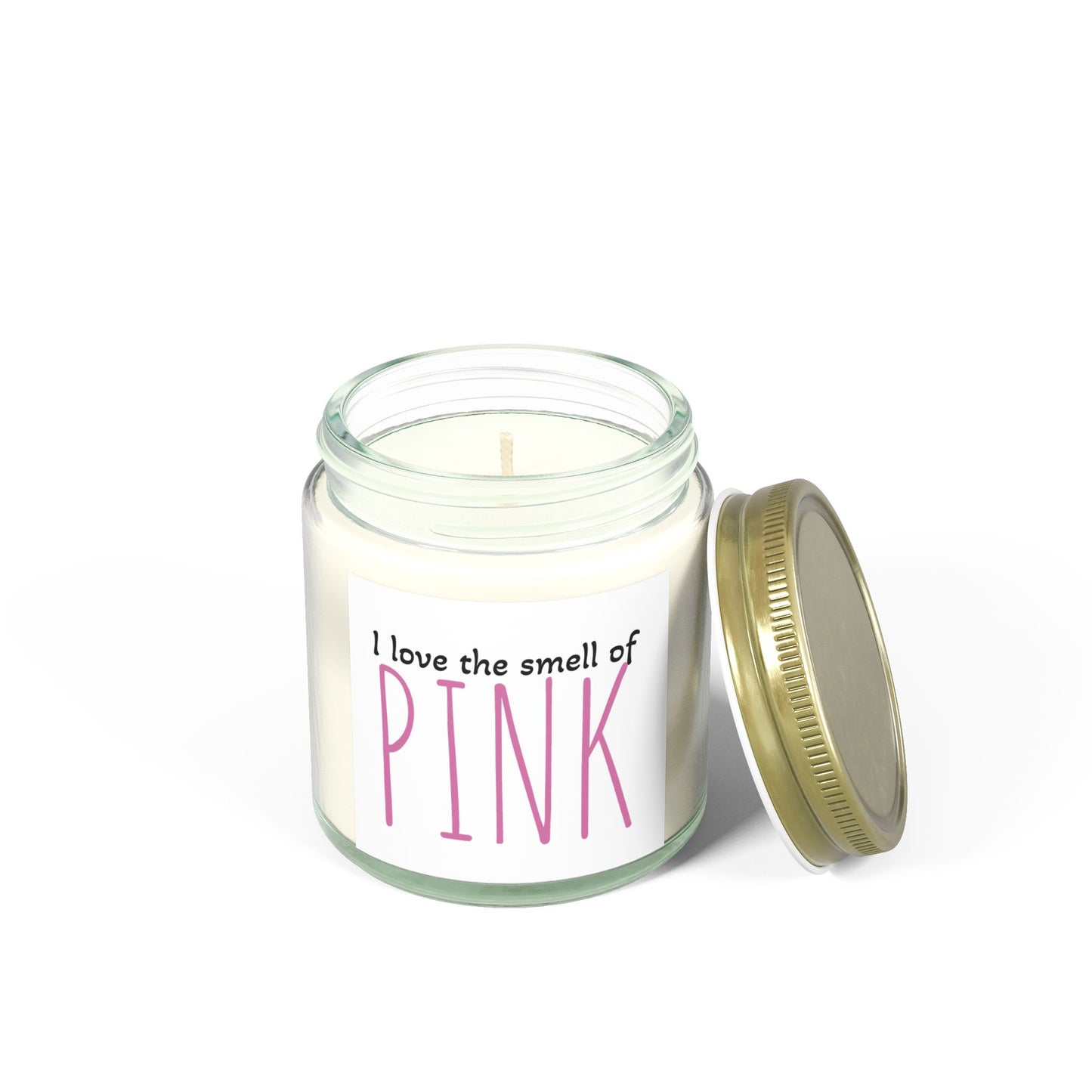 Custom Candles | PINK candles I Love the Smell of Pink Scented Candles | Coconut Apricot Wax (4oz & 9oz)