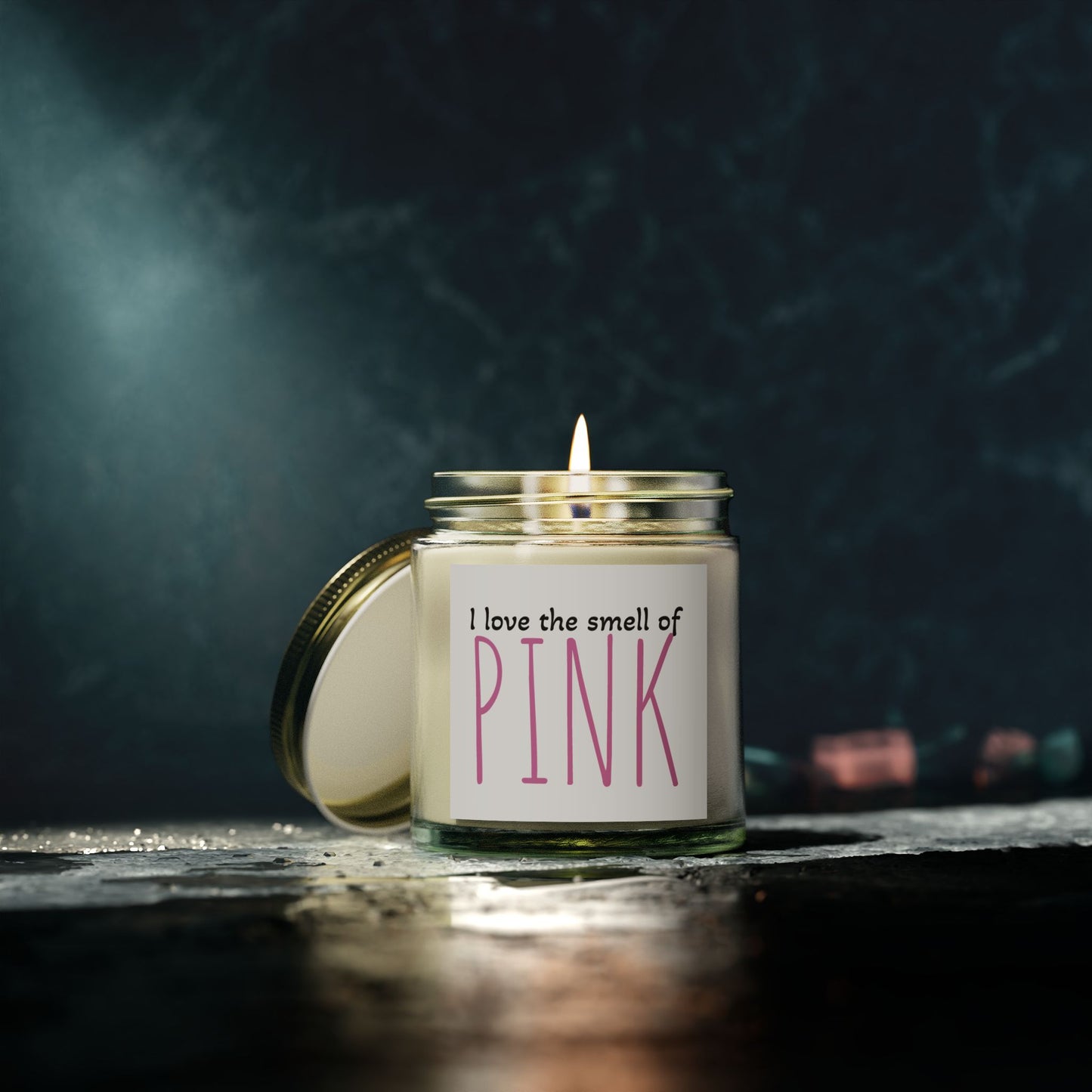 Custom Candles | PINK candles I Love the Smell of Pink Scented Candles | Coconut Apricot Wax (4oz & 9oz)